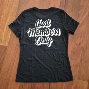 Disney Cast Members Only Black Graphic T-Shirt Small Mickey CM Chest Logo